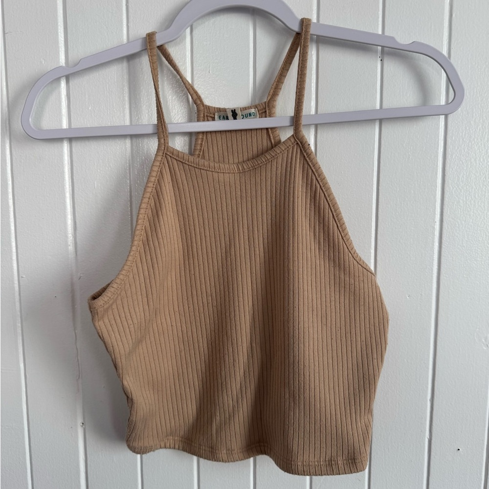 EARTHBOUND Tan Ribbed Crop Top - Picture 2 of 4